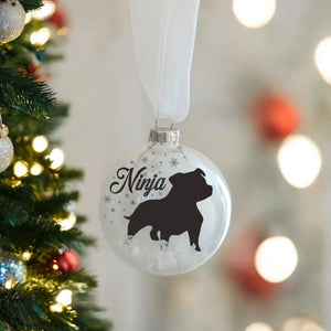 staffie christmas bauble 