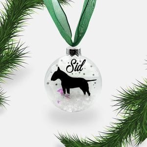 Bull Terrier Dog Personalised | Custom Glass Christmas Bauble