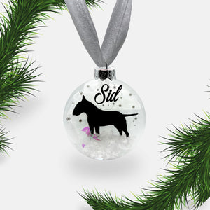 Bull Terrier Dog Personalised | Custom Glass Christmas Bauble