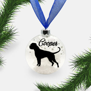 Boxer Dog Glass Personalised Ornament | Custom Christmas Bauble