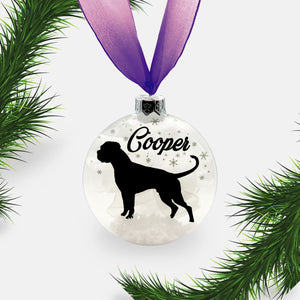 Boxer Dog Glass Personalised Ornament | Custom Christmas Bauble