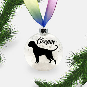 Boxer Dog Glass Personalised Ornament | Custom Christmas Bauble