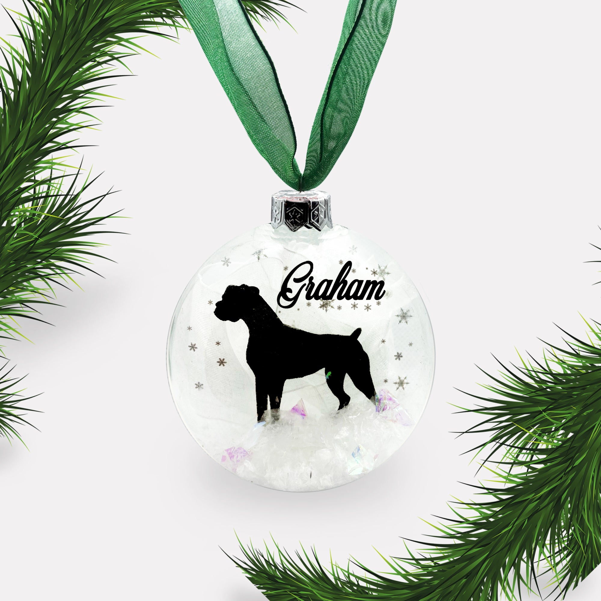 Boxer Dog Glass Personalised Ornament | Custom Christmas Bauble