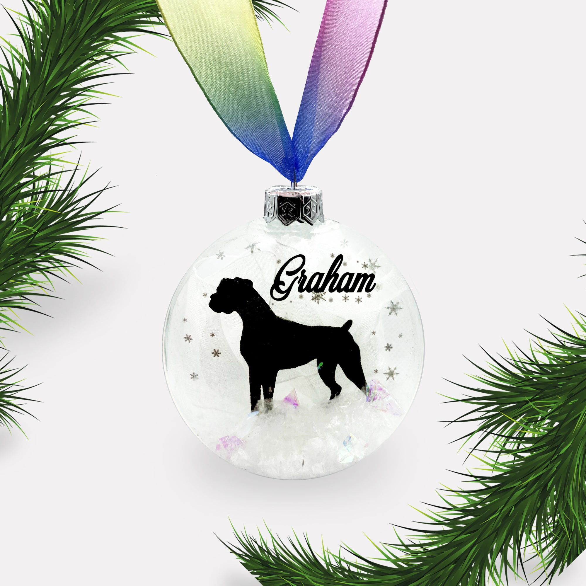 Boxer Dog Glass Personalised Ornament | Custom Christmas Bauble