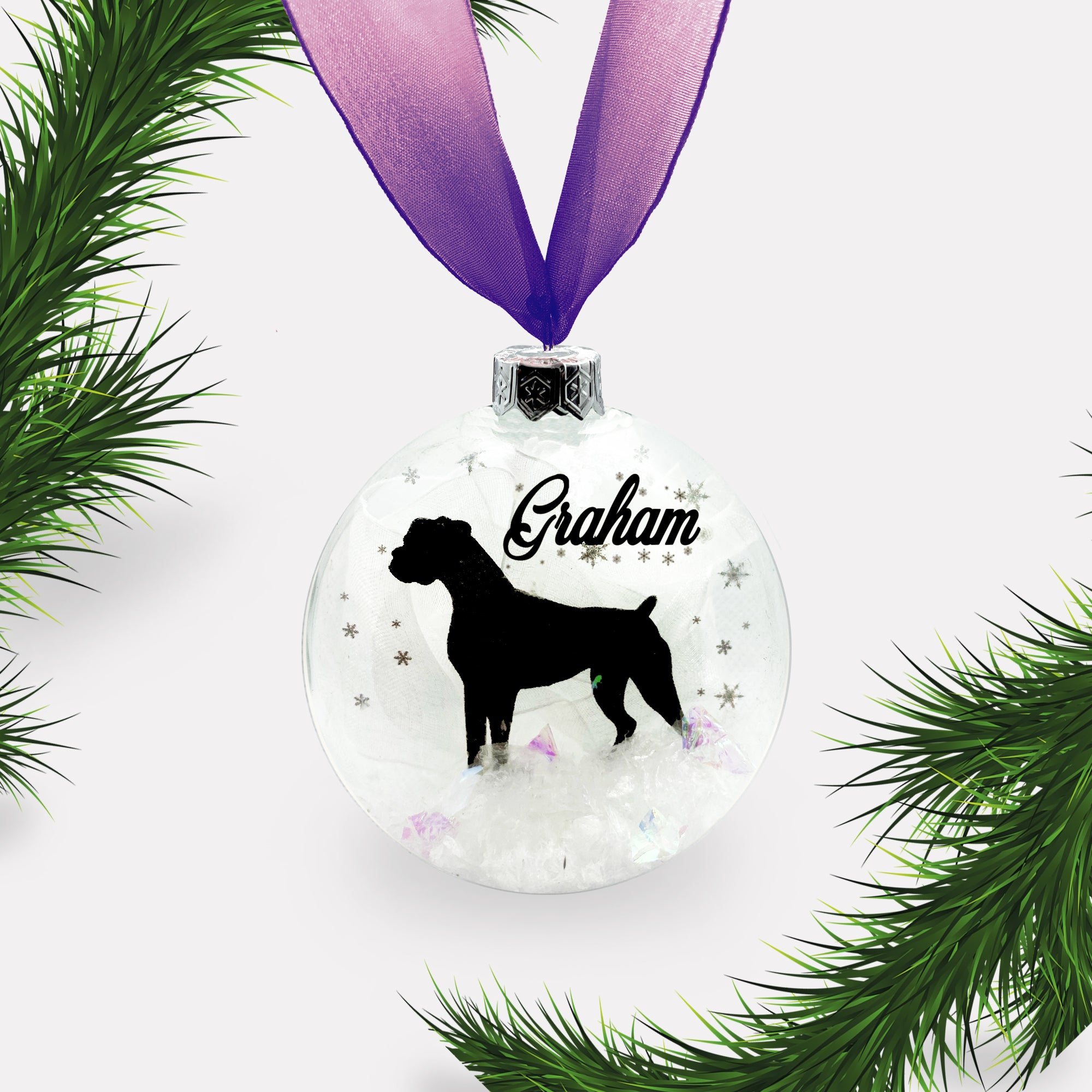 Boxer Dog Glass Personalised Ornament | Custom Christmas Bauble