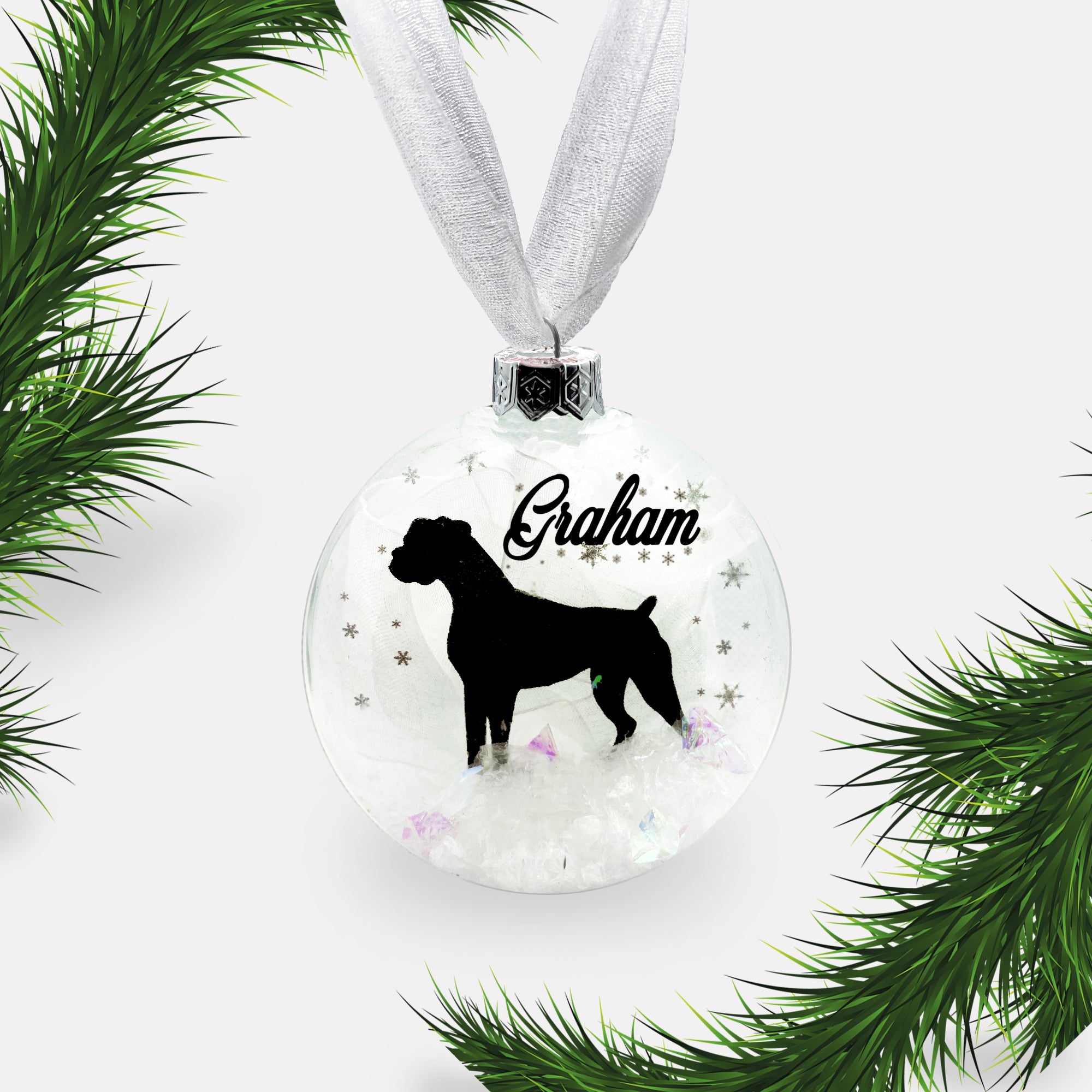 Boxer Dog Glass Personalised Ornament | Custom Christmas Bauble