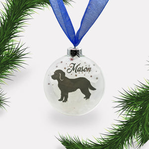 Mix Cross Breed Dog | Cavapoo | Personalised | Custom Glass Christmas Bauble