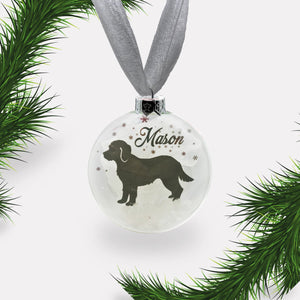 Mix Cross Breed Dog | Cavapoo | Personalised | Custom Glass Christmas Bauble