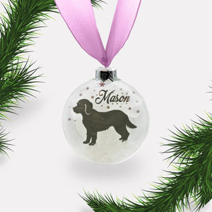 Mix Cross Breed Dog | Cavapoo | Personalised | Custom Glass Christmas Bauble