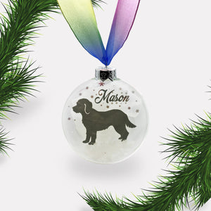 Mix Cross Breed Dog | Cavapoo | Personalised | Custom Glass Christmas Bauble