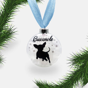 Chihuahua Dog Personalised Ornament | Custom Glass Christmas Bauble