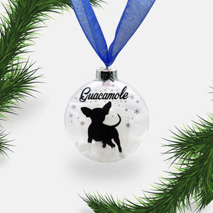 Chihuahua Dog Personalised Ornament | Custom Glass Christmas Bauble