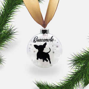 Chihuahua Dog Personalised Ornament | Custom Glass Christmas Bauble