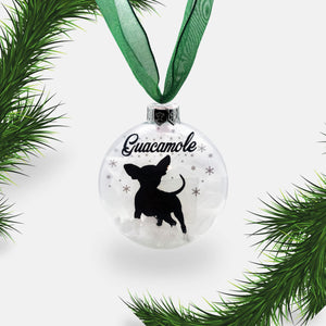 Chihuahua Dog Personalised Ornament | Custom Glass Christmas Bauble