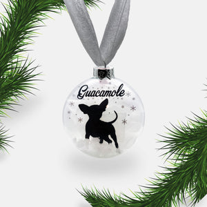 Chihuahua Dog Personalised Ornament | Custom Glass Christmas Bauble