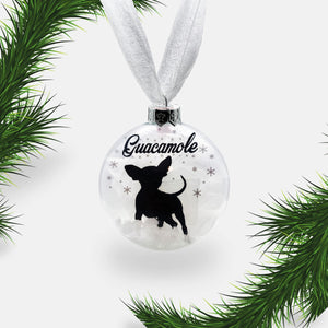 Chihuahua Dog Personalised Ornament | Custom Glass Christmas Bauble