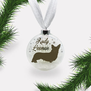 Corgi Dog Personalised Ornament | Custom Glass Christmas Bauble