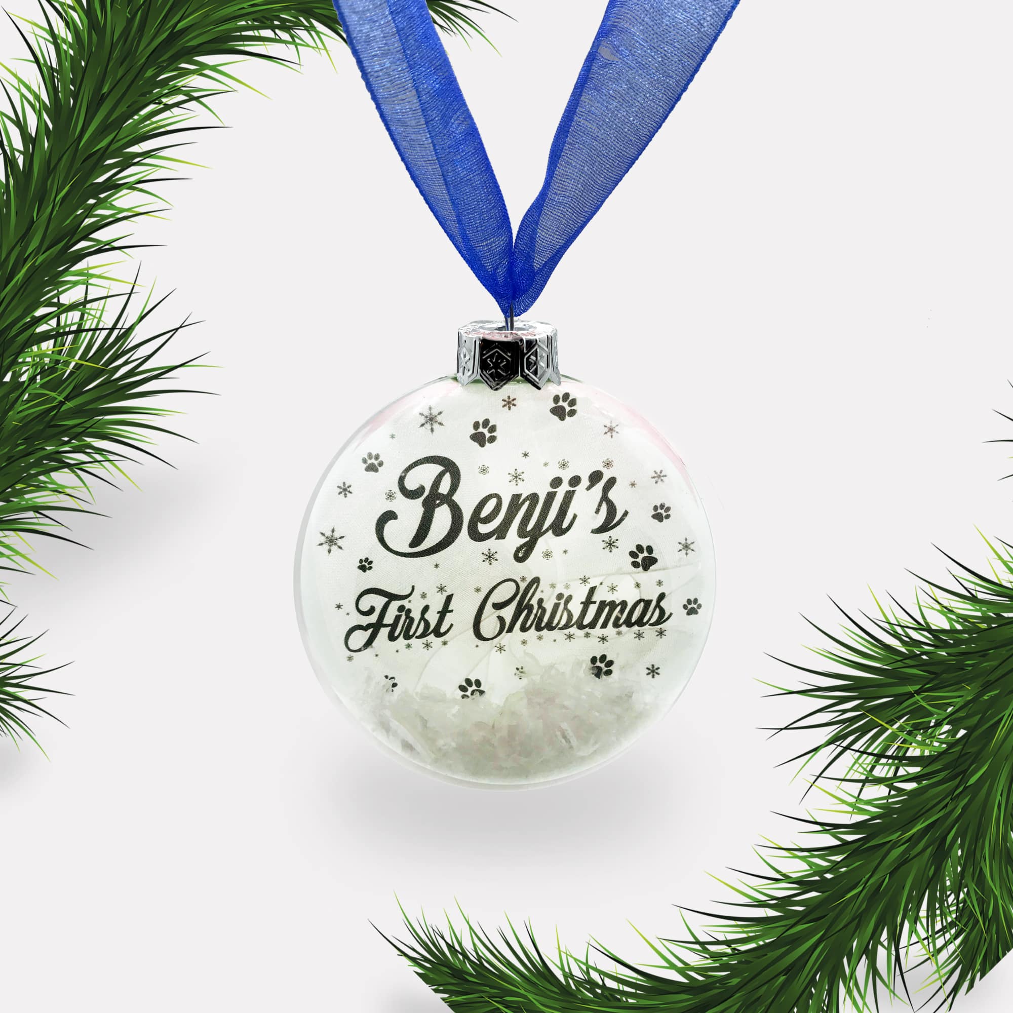 Dog's First Christmas | Personalised Bauble | Glass | Personalized | Pet
