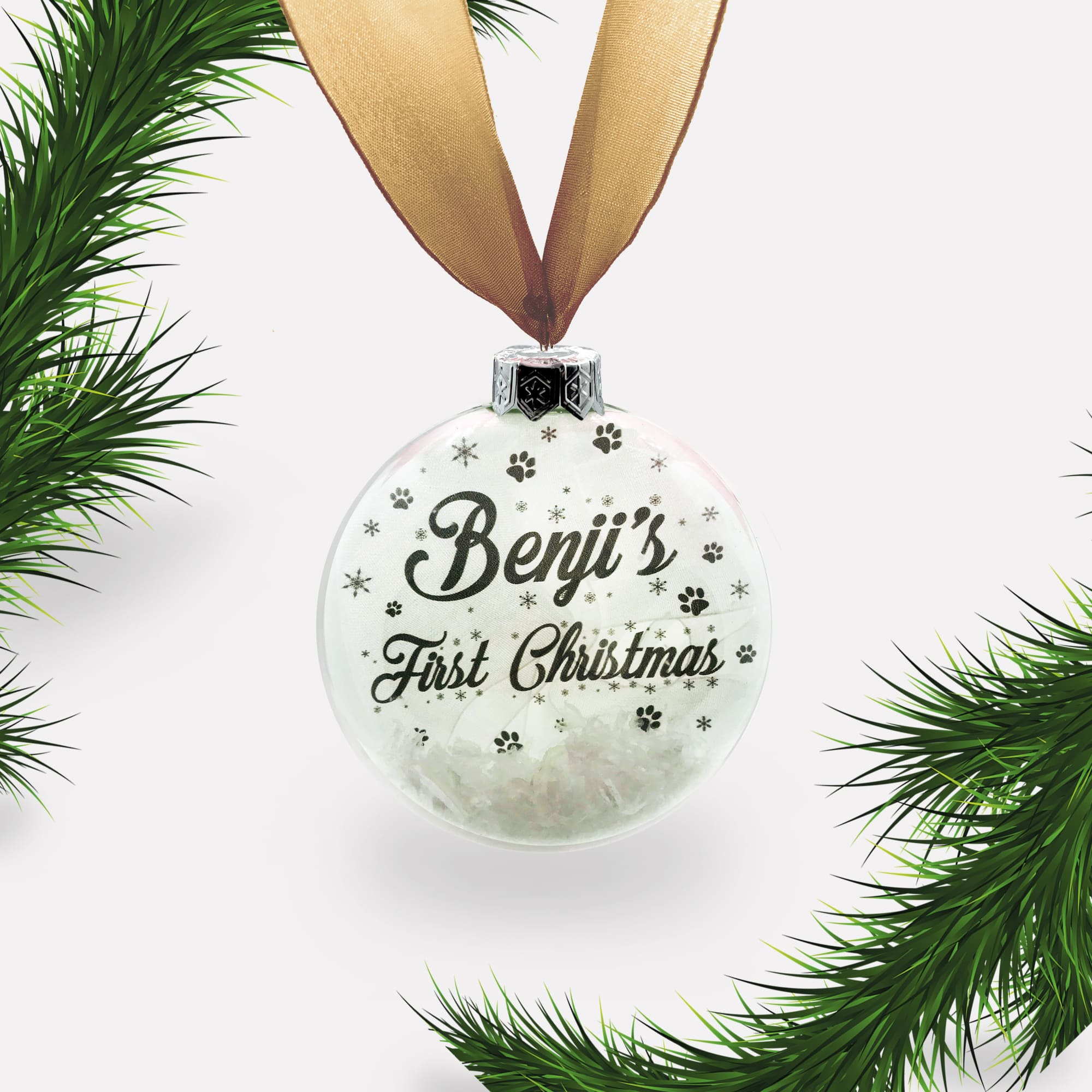 Dog's First Christmas | Personalised Bauble | Glass | Personalized | Pet