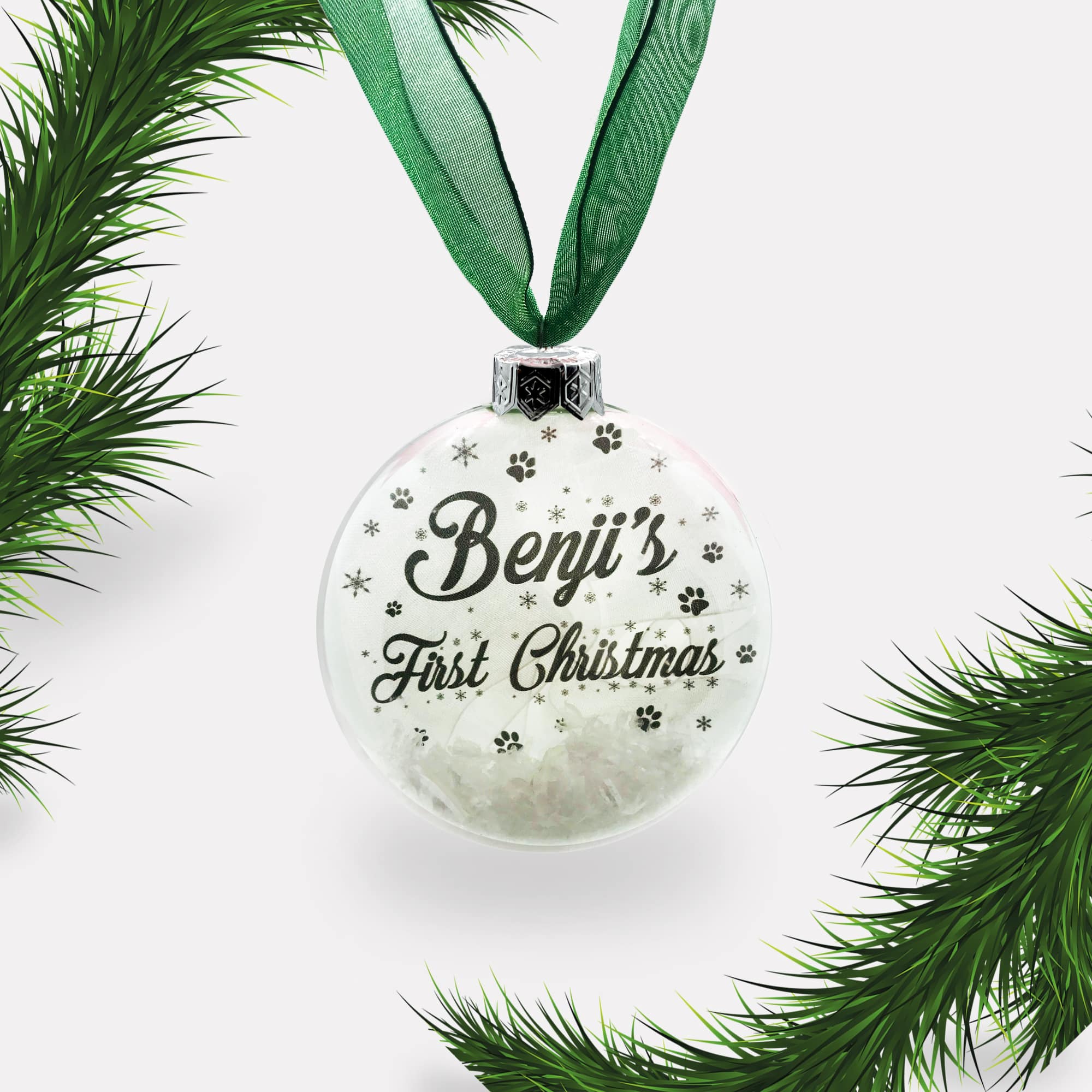 Dog's First Christmas | Personalised Bauble | Glass | Personalized | Pet