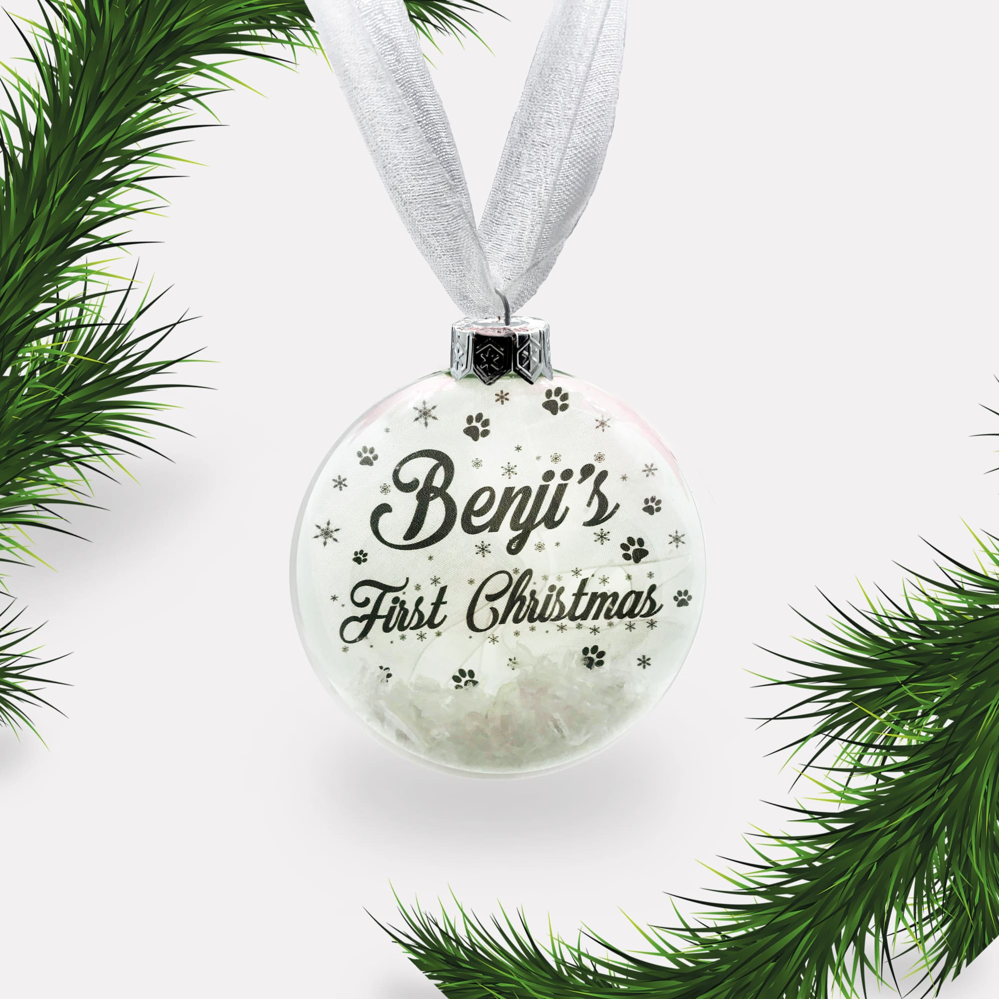 Dog's First Christmas | Personalised Bauble | Glass | Personalized | Pet