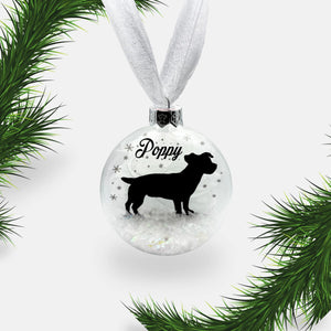 Jack Russell Terrier Dog Personalised Ornament | Custom Glass Christmas Bauble