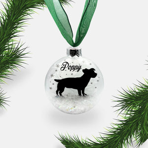 Jack Russell Terrier Dog Personalised Ornament | Custom Glass Christmas Bauble