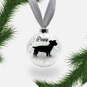 Jack Russell Terrier Dog Personalised Ornament | Custom Glass Christmas Bauble