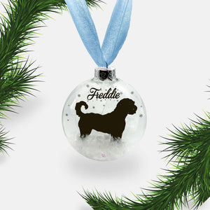 Labradoodle Dog Personalised Ornament | Custom Glass Christmas Bauble