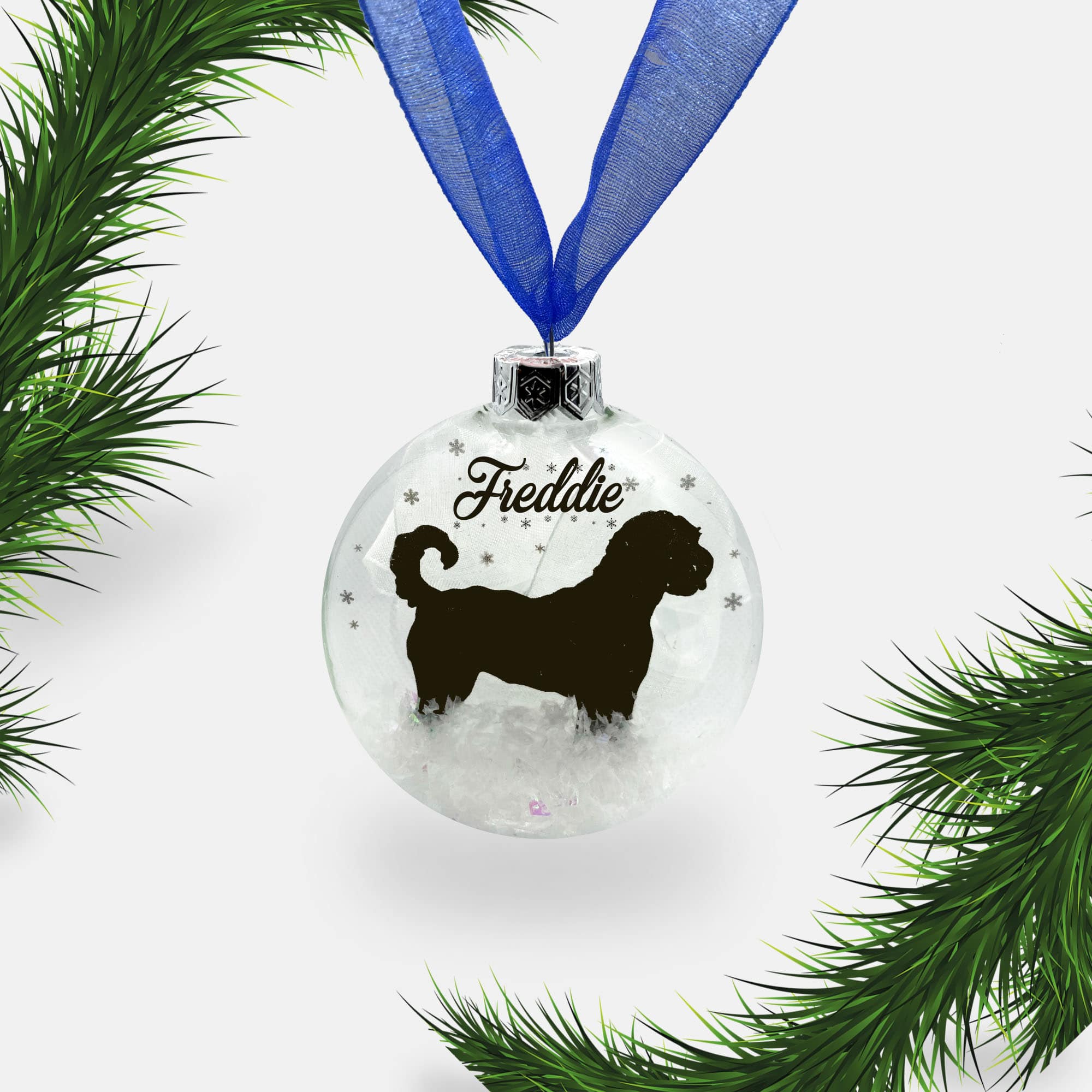 Labradoodle Dog Personalised Ornament | Custom Glass Christmas Bauble