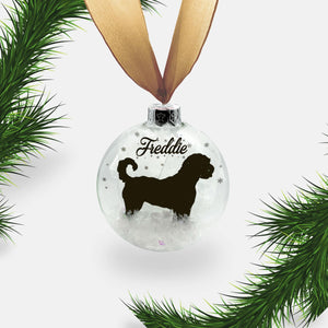 Labradoodle Dog Personalised Ornament | Custom Glass Christmas Bauble