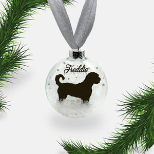 Labradoodle Dog Personalised Ornament | Custom Glass Christmas Bauble