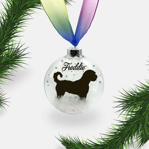 Labradoodle Dog Personalised Ornament | Custom Glass Christmas Bauble