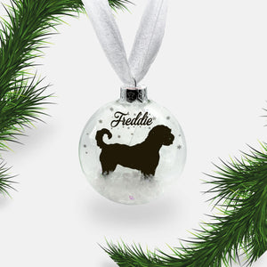 Labradoodle Dog Personalised Ornament | Custom Glass Christmas Bauble