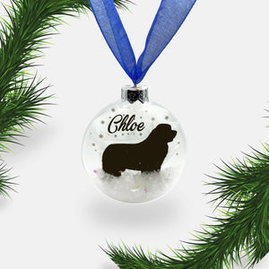 Newfoundland Dog Personalised Ornament | Custom Glass Christmas Bauble