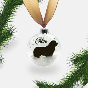 Newfoundland Dog Personalised Ornament | Custom Glass Christmas Bauble