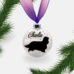 Cavalier King Charles Spaniel Dog Personalised | Custom Glass Christmas Bauble