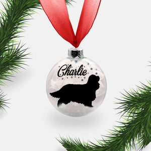 Cavalier King Charles Spaniel Dog Personalised | Custom Glass Christmas Bauble