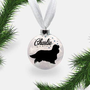 Cavalier King Charles Spaniel Dog Personalised | Custom Glass Christmas Bauble