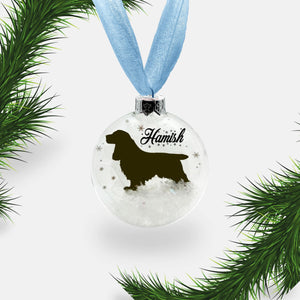 Cocker Spaniel Dog Personalised Ornament | Custom Glass Christmas Bauble