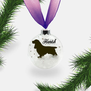 Cocker Spaniel Dog Personalised Ornament | Custom Glass Christmas Bauble