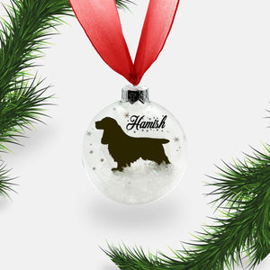 Cocker Spaniel Dog Personalised Ornament | Custom Glass Christmas Bauble