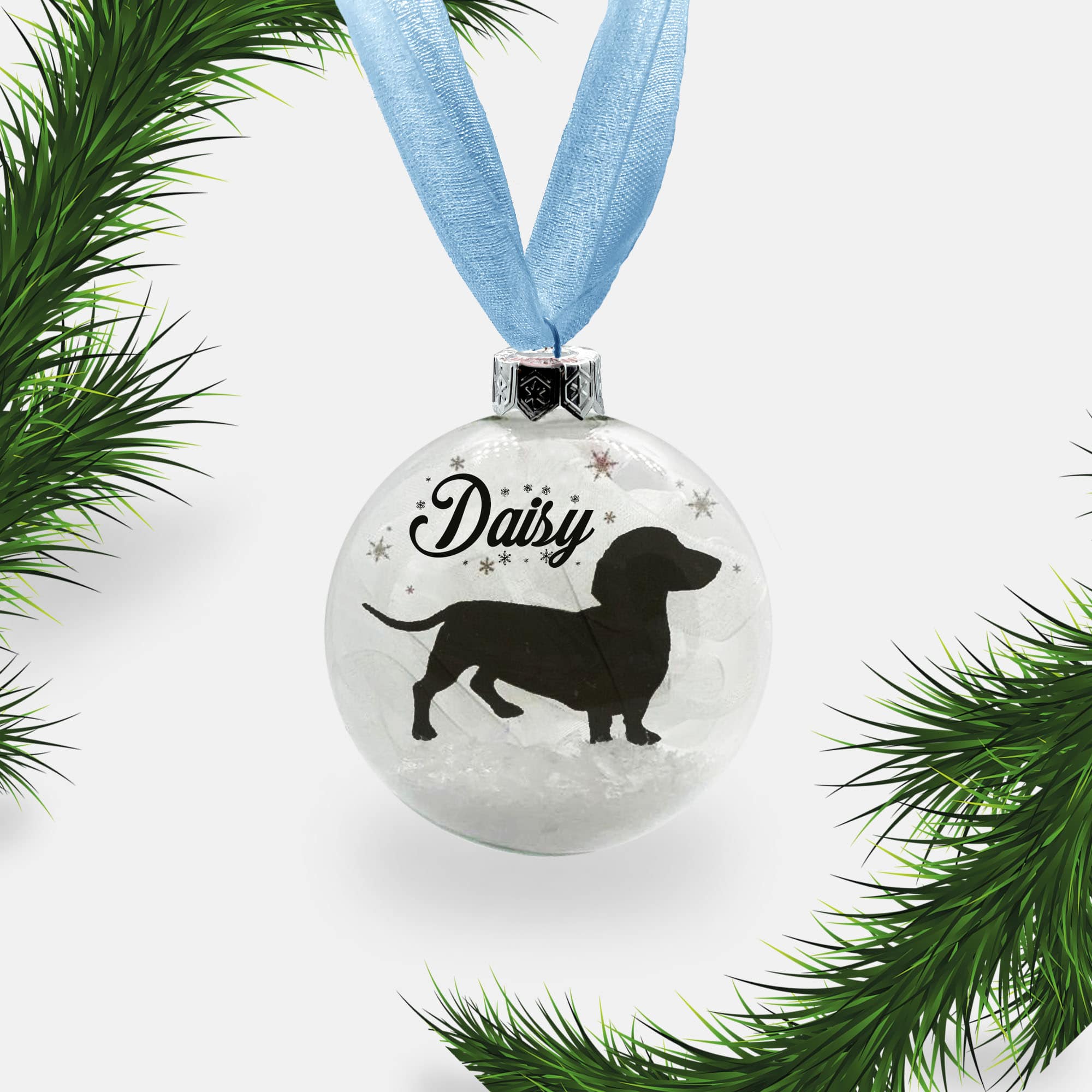 Dachshund Dog Personalised Ornament | Custom Glass Christmas Bauble