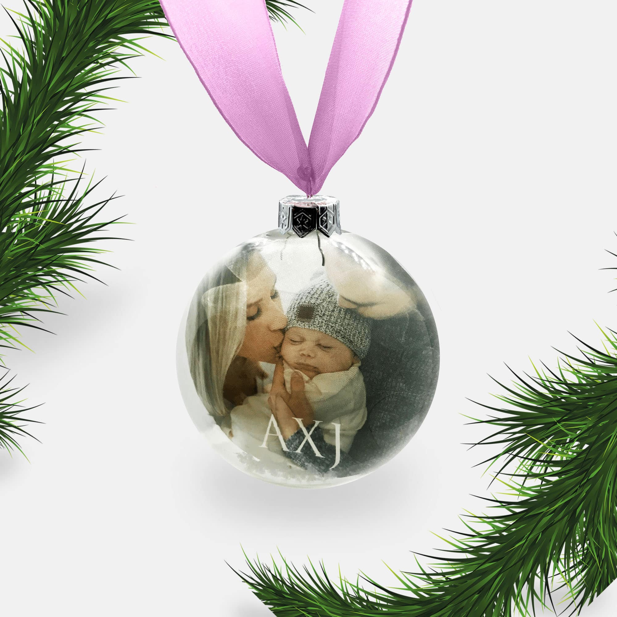 Personalised Glass Photo Christmas Bauble | Custom Ornament | Family | Children | Remembrance