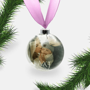 Personalised Glass Photo Christmas Bauble | Custom Ornament | Family | Children | Remembrance