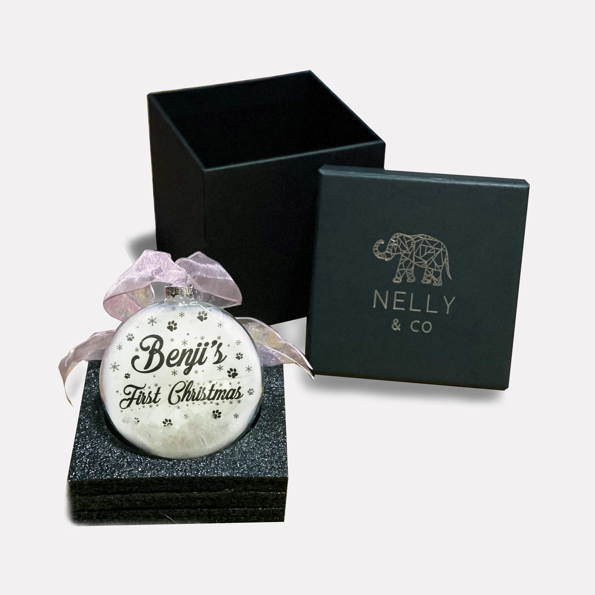 Dog's First Christmas | Personalised Bauble | Glass | Personalized | Pet