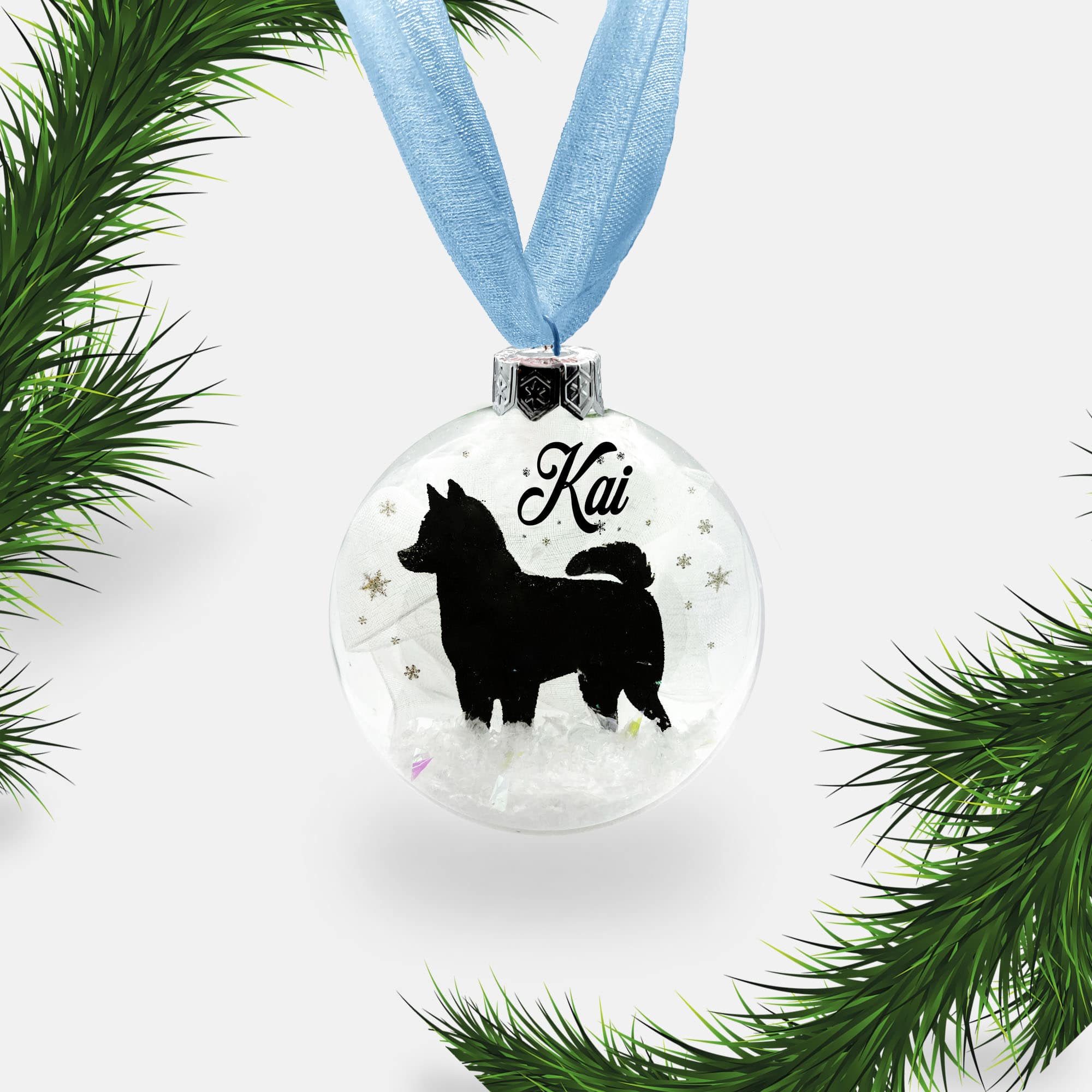 Husky, Akita Dog Personalised Ornament | Custom Glass Christmas Bauble