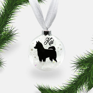 Husky, Akita Dog Personalised Ornament | Custom Glass Christmas Bauble