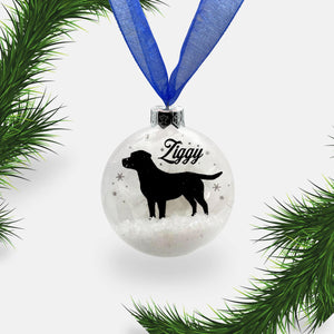 Labrador Dog Personalised Ornament | Custom Glass Christmas Bauble