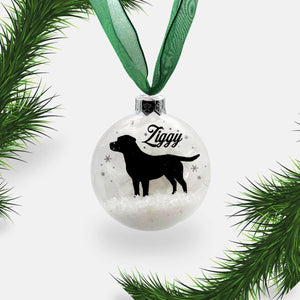 Labrador Dog Personalised Ornament | Custom Glass Christmas Bauble